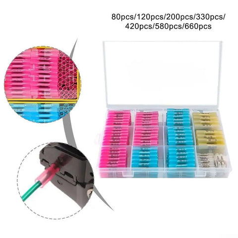 Heavy Duty Heat Shrink Butt Connectors Kit With Thick Copper Core Color Coded Sizing For Boat Truck Marine Wire Wiring Harness Projects 580pcs