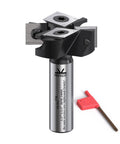 Slab Flattening Router Bit With Half Inch Shank And One And A Half Inch Cutting Diameter CNC Spoilboard Surfacing Bit With Two Plus Two Wing Carbide Inserts Built Tough For Wood Planing And Bottom Cleaning Pro Grade shown with red hex key