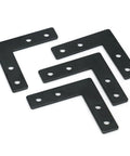 10 Sets Black L Connector Brackets With 40 M5 T Slot Nuts And 40 M5x8mm Hex Socket Cap Screws For 6mm Slot 2020 Series Aluminum Profile