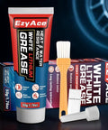 Tube of EzyAce White Lithium Grease for Garage Doors and More Heavy Duty Multi Purpose Bearing and Gear Lubricant 1.76 oz with applicator