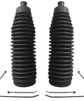 Steering Rack And Pinion Tie Rod Boots Beefed Up Replacement Kit 2Pc For Jeep Liberty 2002 2003 2004 2005 Durango Dakota Ram Ford Taurus Chrysler Aspen 2007 2009 Bellows Rubber Boots Keep Dirt Water Out And Preserve Steering showing two rubber boots with ties