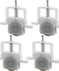 Four Pack Sliding Screen Door Rollers Replacement For Standard Doors, 1 Inch Concave Steel Ball Bearing Wheels With Spring Loaded Action
