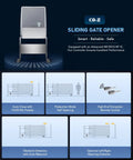 Automatic Sliding Gate Opener Kit For Gates Up To 1800 Lb With 2 Remote Controls 40-Foot Driveway Gate Motor features diagram
