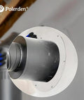 Adjustable 6 Inch Wall Thimble For Double Wall Chimney Pipe Featuring An Eight Inch Inner Flange Handles Walls Four To Nine Inches Thick No Sweat Install For Your Wood Stove Setup with black pipe and wall flange.