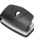 2 Hole Puncher With Positioning Ruler Mini Handheld Black Office Tool For School Non Slip Bottom 10 Sheet Capacity