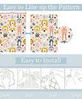 Dead Simple Peel And Stick Wallpaper Pink Safari Jungle Zoo Design Self Adhesive Vinyl Roll Removable Contact Paper For Girls Bedroom Playroom Classroom Decor Zero Mess Upgrade pattern alignment guide with installation instructions