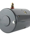Top Shelf 12 Volt Pump Motor Ccw Rotation 1.7KW Heavy Duty Replacement For Anthony Arrowhead Lester Eagle Dc Motors, side view with connectors.