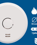 Smoke Detector With Magnetic Holder No Sweating Over Tools Super Strong 3M Adhesive Pads For Snappy Wall Mount showing 90mm round design.