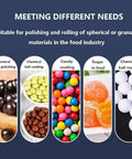 Slick Commercial Electric Sugar Coater Machine With Nine Adjustable Speeds For Sweet Candy Polishing And Smooth Chocolate Coating Results That Hit Different, showcasing various candy and ball coating types.