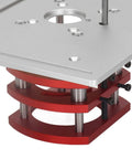 Beefed Up Router Lift System With Aluminum Alloy Manual Lift For Router Table Insert Base Plate And Small Trimming Machine For Plates And Lift Systems Silver, red base