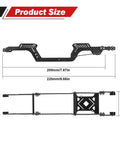 Beefed-Up Universal LCG Carbon Fiber Chassis Frame Kit for 1/18 TRX4M, detailed size diagram with thickened rails.