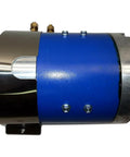 Side view of blue Electric Hydraulic Totally Enclosed Pump Motor For Auto Transport And Car Hauler Use 170-009-0001B