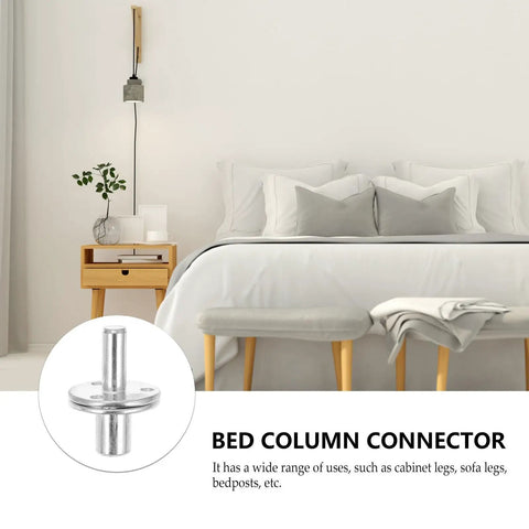 Five Sets Thick Bed Post Connector Screws Kit For Sofa Legs Cabinet Legs And Furniture Feet Heavy Duty Iron Hardware With Smooth Burr Free Finish Easy To Install Silver shown in bedroom setting.