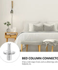 Beefy Bed Column Fastening Kit 5 Set For Sofa And Cabinet Legs Iron Connectors with smooth texture displayed in bedroom.