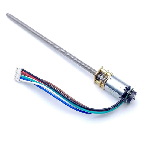 Dope N20 DC Gear Motor With Thred Screw Shaft 3V 6V 12V DIY Model For Robots And Automation Projects That Rock Stable Operation High Energy Efficiency Magnetic Sensor 7ppr Encoder Built Tough with threaded shaft and wires.