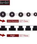 Pinion Gear Set 5mm 14T 16T 18T 20T 22T For 5mm Shaft Fits RC Cars with M1 gears and labeled hole diameter