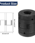 Diagram of Beefy Half To Three Quarter Inch L-Jaw Coupler Set with Buna N Rubber Spider Insert, showing dimensions, 3-piece flexible coupler kit.