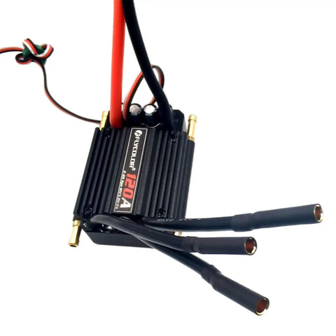 Waterproof Brushless ESC For RC Boats And Model Ships With 120A Rating 5V 5A BEC XT90 4mm Banana Plug Connector, top view