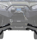 One Point Five Inch Forward Offset A Arms For Polaris Ranger 2010 2016 XP 800 XP 800 Crew 800 6x6 Fits Up To 28 Inch Tires With Standard Duty Preinstalled Ball Joints No Lift Required And One Point Twenty Five Inch Tubing Larger Than Stock UV Finish on Polaris Ranger front suspension