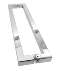 Heavy Duty 12 Inch Stainless Steel Push Pull Door Handle For Commercial Use 304 SUS Stainless 1.2mm Thick Wall Mirror Chrome Finish Square Rectangle Shape Deep Engagement Mounting Standoffs With Hex Screws For Easy Install