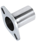 Universal 2 Inch ID To 2 Inch ID Exhaust Flange Repair Pipe Kit Crafted From Heavy Duty 304 Stainless Steel from an angled view.