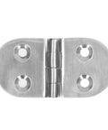 Straight Up Tough Thickened Oval Door Hinges Built From Rust Proof Stainless Steel With A Crisp Mirror Shine front view showing hinge design.