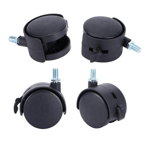 Rcniso Universal Casters Durable 360 Degree Swivel Casters for Furniture Supply 4 Pieces for Storage Cabinets, Shelving, black swivel wheels