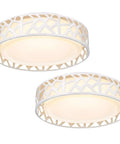 LED Flush Mount Ceiling Light 14 Inch, Dimmable 20W 1400 Lumen Warm White 3000K, 2 Pack, ETL Listed, Acrylic Lampshade