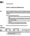 Data sheet for TW30-1812-100HR 100 GPD TFC High Rejection Membrane, featuring product specifications and features.