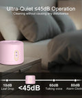 Ultrasonic Retainer Cleaner For Dentures And Mouth Guards, IPX6 Waterproof, 3 Cleaning Modes With RGB Indicator, 45kHz Ultrasonic Power, UV Light Sterilization, 200ml Tank, Easy Fill Pink on bedside table