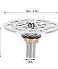 Automatic Metal Sink with Faucet and Water Flow Nozzle for Restaurant Kitchen - to CleanProfessal GradeIdeal for Food t and Cooking - round metal drain cover with dimensions.