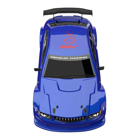 Top view of Lightning EPX 1-Tenth Scale RC Drift Car 4WD With 2.4GHz Radio And Tunable Suspension, 19T Brushed Motor, Metallic Blue