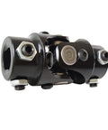 Three Quarter Inch Double D U Joint For Steering Shaft, Black Universal U Joint With 35 Degree Max Angle, Easy Install With Set Screws, No Drilling