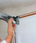 Installation of Heavy Duty Self Drilling Garage Door Screws For Hinges And Brackets Size Fourteen By Three Quarter Inch Zinc Plated