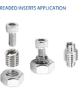 HiPicco 10-piece stainless steel thread adapter set with M6x1 male to M4x0.7 female reducer nuts and inserts
