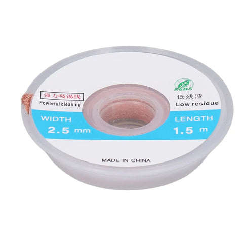 Premium Solder Wick Desoldering Braids 5 Pack High Efficiency Copper Wire for PCB Repair, 2.5mm Width, 4.9ft Length