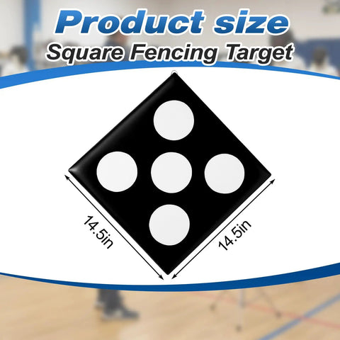 Image of PU Leather Square Fencing Target Pad With Five Bullseyes, Wall Mounted Practice Target For Saber, Foil, And Epee, Pro Grade