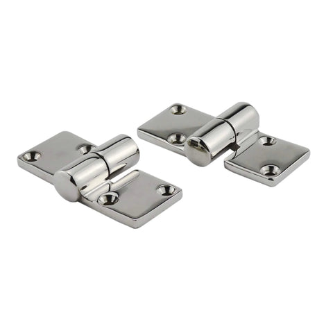 Pair Of Stainless Steel 316 Marine Grade Heavy Duty Left And Right Lift Off Take Apart Hinges With Screws Three Point Five By One Point Five Inches Zero Point Two Inch Thick Durable Cast Hinges For Marine Cabinets Boats And Outdoor Use