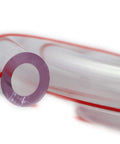 Close-up of Clear Food Grade Milk Hose For Cow And Goat Milking Machines, 8 Ft Long, 14mm ID, showcasing durable transparent tubing.