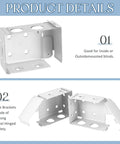 2 Inch Low Profile Box Mounting Brackets for Window Blinds Headrail White Set of Four Left and Right Mounts, DIY Friendly