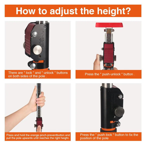 Third Hand Adjustable Support System Cargo Bar height adjustment instructions for Truck Bed and Drywall, 264 lb capacity, 2-Pack
