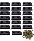 Heavy Duty Rubber Furniture Bumpers 20 Pack Rectangular Leg Pads in black with screws, designed to protect floor surfaces.