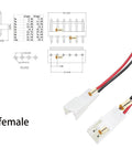 Female VH-2P 3.96mm Pitch 2-Pin Header Terminal Connector with PA66 shell and copper tin plated terminals for LED strips