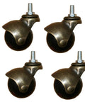 Premium Bronze Ball Caster Wheels 2 Inch Antique Gold Furniture Casters with M10 threading for easy movement.