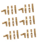 Brass Invisible Barrel Hinges With Quiet Operation, 25 Pack For Jewelry Boxes, Concealed Cylindrical Design, top view arrangement