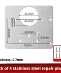 Easy DIY Hinge Repair Kit For Loose Cabinet Doors With Soft Close Damping, stainless steel repair plate dimensions