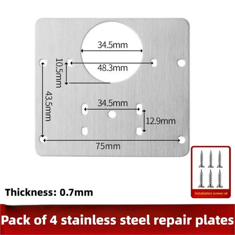 Easy DIY Hinge Repair Kit For Loose Cabinet Doors With Soft Close Damping, stainless steel repair plate dimensions