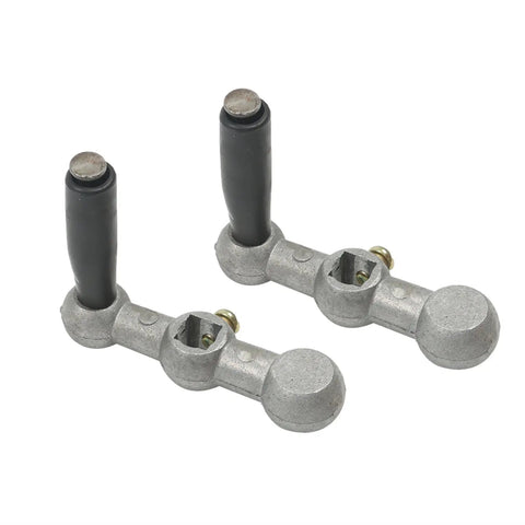 Metal swivel cranks for Beefy 5 Inch X Y Compound Drill Press Vise with Cross Slide Clamp, Heavy Duty Double Way Vise, in grey.