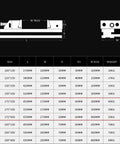 Specification chart for 7 Inch Precision Mill Vise dimensions, sizes, and locking forces for CNC use.