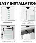 Installation steps for Glass And Wood Barn Door 32 By 80 Inches With Sliding Hardware Kit, focusing on easy mount and fitting.